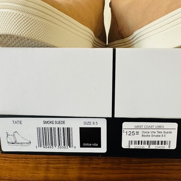 Dolce Vita Smoke/Tan Suede Bootie Sneakers,Size 8.5, Brand new in box - Picture 6 of 9